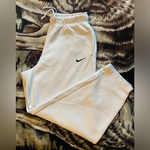 oversized white nike sweatpants